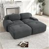 Rvjiahe Divano in velluto a coste modulare combinabile con chaise longue, antiscivolo, braccioli ergonomici e imbottitura altamente elastica per soggiorno e camera da letto (grigio)