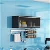 Tqertrtfxa Mobile pensile/contenitore da cucina (stretto,ante scorrevoli),contenitore a parete per,Vetrina in legno massello a parete;Adatto per bagno/camera letto(Black,80cm/31.5in)