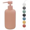 Inbagno Dispenser Sapone Rosa cannettato in Ceramica Soft Touch, Ricaricabile con erogatore Pump e capienza 330 ml, Spring