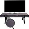Mendler Tavolo Porta TV lowboard HWC-L54 42x120x40cm Ferro Verniciato MDF Effetto Marmo Grigio