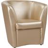 Liberoshopping Poltrona Imbottita Valentina a pozzetto in Ecopelle per Ufficio Sala d'attesa Alta qualità Made in Italy (Oro)