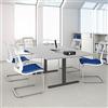 Weber Büro Easy Tavolo da conferenza, 200 x 120 cm, grigio perla con elettrificazione, tavolo riunioni, colore struttura: antracite