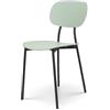 Kosmi - Chaise Style Contemporain Verte et Pieds en métal Noir - modèle LEA