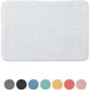 Inbagno Tappeto Bagno Bianco 60x40 cm in Microfibra Antiscivolo e Morbido al Tatto, Spring