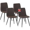 ALBATROS Garda - Set di 4 sedie da pranzo con rivestimento in tessuto, colore marrone, elegante design vintage, portata fino a 110 kg, sedia imbottita, moderna sedia da cucina, sala da pranzo o tavolo