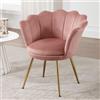 chairus Poltrona Imbottita Poltrona Camera da Letto in Velluto Poltroncina con Gambe in Metallo Placcato Oro Sedia da Salotto Sedie Imbottite per Camera da Letto/Soggiorno, Rosa
