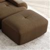Bladez Moderno pouf a coste per divano modulare, in spugna 32D, pouf (marrone, 1 sgabello)