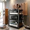YDEHUEAD Mobile HiFi a 4 Ripiani per Giradischi e Componenti Audio - Supporto Multimediale Verticale con Struttura Robusta, Rack Stereo perfetto per Vinili, Console Gaming e Decoder, Design (B-4H, 70*55*90cm)