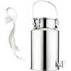 aliooila Bidone Acciaio Inox Litri per Olio con Rubinetto 201,lattina in Acciaio Inossidabile Contenitori Acciaio Inox per Olio di Oliva Recipiente Caraffa per Il Trasporto di Latte(Liter,3L)
