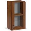 Linea Azzurra Pensile Cucina Sospeso 40 un'Anta con Vetrina 2 Ripiani Mobile in Legno Made in Italy H72xL40xP32 cm Facile da Montare (Noce Antico)