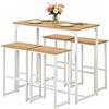 Songvas Tavolo da Pranzo con 4 Sedie, Tavolo e Sedie da Esterno Set 5 Pezzi Mobili Industriale Tavolo 100 x 50 x 90 cm, Sedie Cucina 40 x 30 x 65 cm, per Cucina, Bianco Opaco + Venatura Rovere