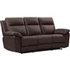 Vente-unique - Divano relax 3 posti Pakita - pelle - marrone