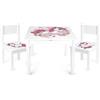 leomark tavolo e 2 sedie in legno per bambini 60x60x49 cm, stabile set per camera dei bambini, sala comune, scuola materna, asilo nido, mobili per bambini, Yeti colore Unicorno rosa