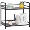 HDANI Libreria a 5 Ripiani in Metallo,Scaffale per Libri da Pavimento,Organizzatore Portaoggetti,con 4 ganci,er Bagno Soggiorno Camera da Letto Studio (Nero, 2 Livelli(60×35×61cm))