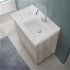 Inbagno Mobile Lavatoio 79x46,8 Cm Rovere Grigio Con Vasca In Ceramica Dotata Di Zona Strofinatoio, Struttura Già Montata In Legno Nobilitato Con 2 Ante Apribili A Gola