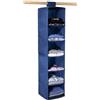 VIRSUS Organizer Multiuso Sospeso da Armadio in tessuto Blu 6938, misura 30x30x120 cm, con gancio a strappo, Scaffale Portaoggetti Salvaspazio, Pensili per vestiti, oggetti, accessori (6 Ripiani)