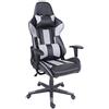 Mendler Poltrona Sedia Ufficio Girevole Regolabile HWC-F84 Cuscino Lombare cervicale Ecopelle Nero Grigio