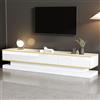 SUKY Mobile per TV, 200 x 40 x 40 x 40 cm, basso con 3 cassetti, supporto per TV lucido, con ampio spazio di archiviazione, bianco caldo con bordo dorato (bianco caldo + bordo dorato)