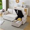 KecDuey Divano letto a forma di L, divano-letto con funzione di dormire, 3 posti, design moderno, mobili imbottiti, con spazio di archiviazione e supporto per bevande