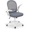 naspaluro Sedia Ufficio, Sedia Scrivania con Supporto Lombare, Poltrona Ufficio in Rete Traspirante, Sedia da Ufficio Ergonomica Braccioli e Altezza Regolabili, Nero (Senza poggiapiedi, Blu Scuro)