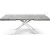 PAZZO DESIGN Tavolo Allungabile Eda, Gambe Tubolari Incrociate Menego Bianche, Made in Italy, Color Grigio Cemento, 180 x 90 x 74 - Id_2307
