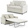 Shally Dogan Divano Letto 2 Posti con Rivestimento in Tessuto Grigio e Cuscino Memory Ergonomico Apertura Facile, Divanetto Apribile con Cuscini Imbottitura Alta Densità, 142.5 x 77 x 86 cm (Beige)