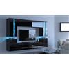 Furnitech C24 Future Pareti attrezate, Soggiorno moderno, Set mobile TV, Armadio moderno, Pensile (Led blu, 24/HG/B/1 1A)