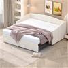 NNJN 90/180 x 200 cm, divano letto estraibile con rete a doghe, letto multifunzione in tessuto di velluto delicato sulla pelle (beige)(Senza materasso)