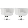 vidaXL 2x Poltrona Girevole Cubo in Similpelle Bianca Sedia Sgabello da Bar