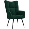 vidaXL Sedia Relax Verde Scuro in Velluto