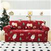 Odot Copridivano 4/3/2/1 Posti, Babbo Natale Copridivano Elasticizzato Universale, Copri Divano AntiGraffio, Copri Divano con Braccioli, Fodera Divano Lavabile Antiscivolo (Regalos,2 posti)
