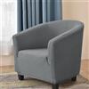 Hearda Copripoltrona 1 Posto, Jacquard Tinta Unita Copripoltrona, Elastico Copri Poltrona con Braccioli, Antiscivolo Cocktail Copri Poltrona, per Soggiorno Camera da Letto Club (Grigio)