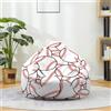 Odot Pouf Poltrona a Sacco, Stampa da Baseball Poltrona Sacco, Sacchetto di Fagioli con Manico, Bean Bag, per Decorazione della Soggiorno Giardino Salotto, Senza Ripieno (Bianco,XL(100x120cm))