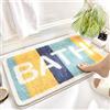 FANSU Tappeto Bagno Antiscivolo, Tappeto Cucina in Microfibra Tappetino Bagno Assorbente Tappeto Doccia Lavabile per Bagno, Cucina, Camera da Letto (80x120cm,Blu Giallo)