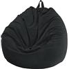 Chickwin - Fodera per pouf a pera, in velluto a coste, per poltrona a pera, senza riempimento, per esterni e interni, relax, per soggiorno, camera da letto, cuscino (nero, 70 x 80 cm)
