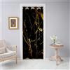 Odot Tende Oscuranti Interni con Occhielli, Tende per Porta con Motivo in Marmo Colorato Moda, 1 Pezzo Tende Isolamento Termico per Finestre Soggiorno Camera da Letto (Oro Nero,120x200cm)