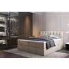 TRADA Letto Contenitore Matrimoniale con Contenitori e Materasso Pocket H3 - Elegante Letto PALERMO con Materasso e Topper - Beige - 200 x 200 cm