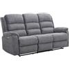 Vente-unique - Divano relax 3 posti Nevers - poliestere - grigio