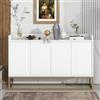 MASAJIA Credenza moderna a 4 ante, credenza da cucina con ripiani regolabili e gambe in metallo, armadio per riporre oggetti, cassettiera camera da letto per soggiorno, sala da pranzo, stile