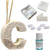 Regalami.Shop bomboniera profumatore in Marmo di Carrara Completo di Scatola, Confetti, Essenza, Nastro e bigliettino (Lettera c)