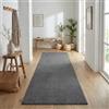 Jimri Tappeto passatoia a pelo corto, di alta qualità, per casa, ufficio, cucina, ingresso, corridoio, soggiorno, lavabile in lavatrice, tappeto antiscivolo, lavabile (Antracite, 80 x 250 cm)