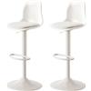 XUEGW Set moderno di sgabelli da bar (2 pezzi), sgabelli girelli regolabili in altezza con schienale e poggiapiedi, per isole cucina e home bar