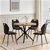 GrandCA HOME Set Tavolo e Sedie da Pranzo, Tavolo Rotondo da 100 cm Con 4 Sedie Imbottite Moderne, Adatto Per Sale da Pranzo e Cucine (Scuro + Nero)