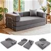 YINIX Divano Letto Pieghevole 200cm Super King, Divano Modulare Futon Boneless, Velluto a Coste con Telaio in Metallo, Materasso da Terra 3 Posti, Base Antiscivolo, Rivestimento Lavabile