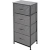ML DESIGN modern living ML Design Cassettiera in Tessuto con 4 Cassetti 45x30x94 cm Grigio Ripiano in Metallo Nero Pannello in MDF Sistema di Ripiani Cassettiera per Soggiorno Camera da Letto Comodino Comò