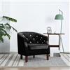 Tonture Elegante poltrona in velluto nero, 65 x 64 x 65 cm, comoda imbottitura, bottoni in cristallo, gambe in legno di gomma, ideale per camera da letto, soggiorno, lounge, lettura accogliente
