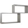 MODULARREDO | BIS RETTANGOLO BISLUNGO Set di 2 Mensole da Muro, Pensile Bagno, Mensola da Parete, Scaffale da Parete, Rovere Grigio Nuovo, 70x35 p20 cm e 60x30 p20 cm - Made in Italy