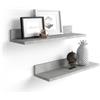 Mobili Fiver, Coppia Mensole Rachele, 80 cm, Grigio Cemento, Nobilitato, Mensole da muro Camera, Corridoio, Cucina, Ingresso, Soggiorno, Ufficio, Made in Italy