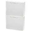 MONDO VIRO Scarpiera modulare componibile in plastica per arredamento moderno (Bianco rattan, 2 Ante)