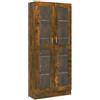 vidaXL Mobile Vetrina Rovere Fumo 82,5x30,5x185 cm Legno Multistrato